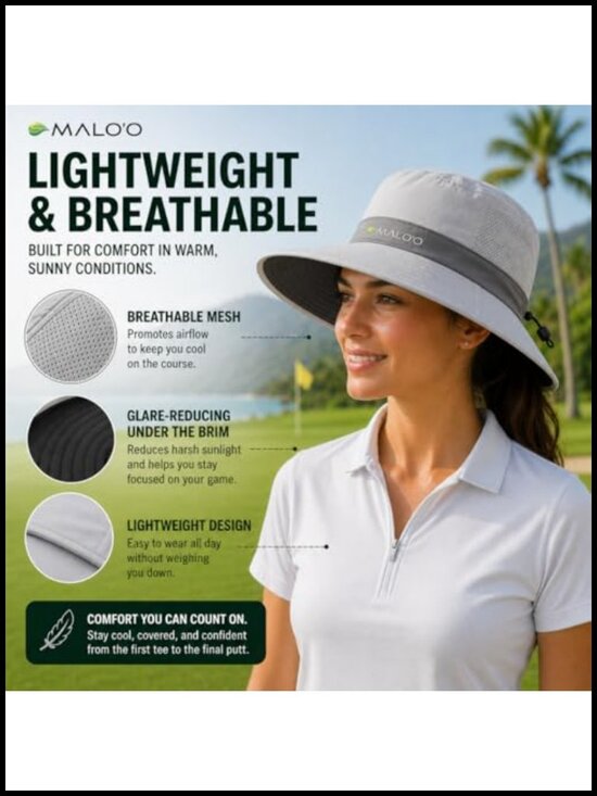 UPF 50+ Sun Hat with Neck Coverage Foldable Golf Hat Adjustable main image 4